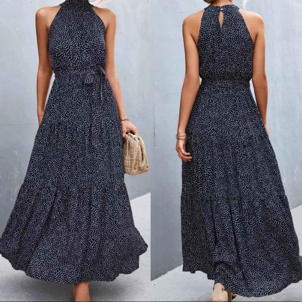 Floral print belted maxi dress - Picture 2 of 4